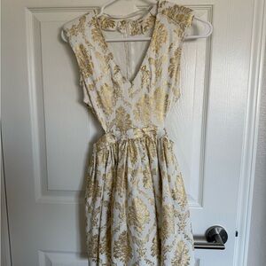 Elegant Gold and Cream Dress